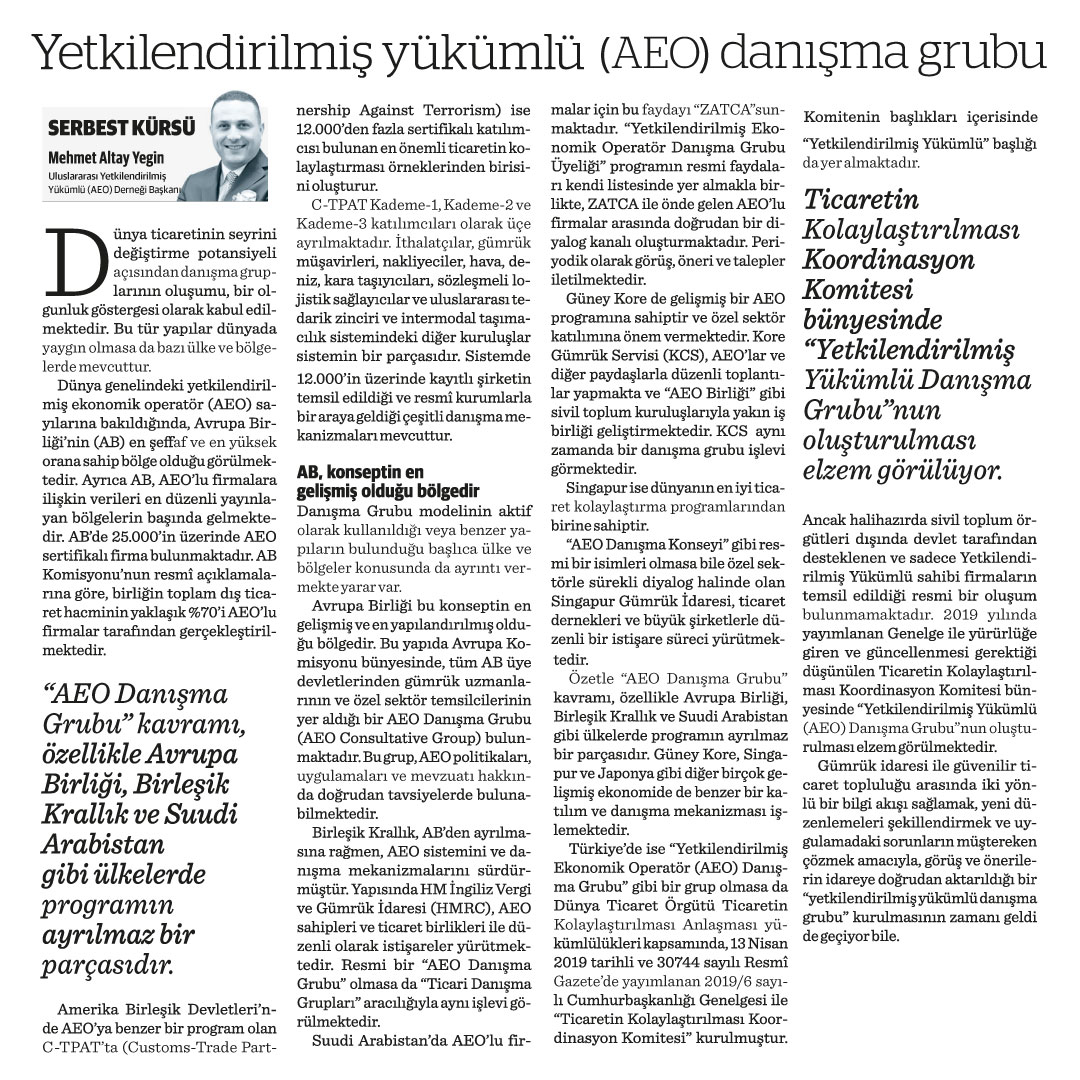 Authorized Economic Operator (AEO) Advisory Group