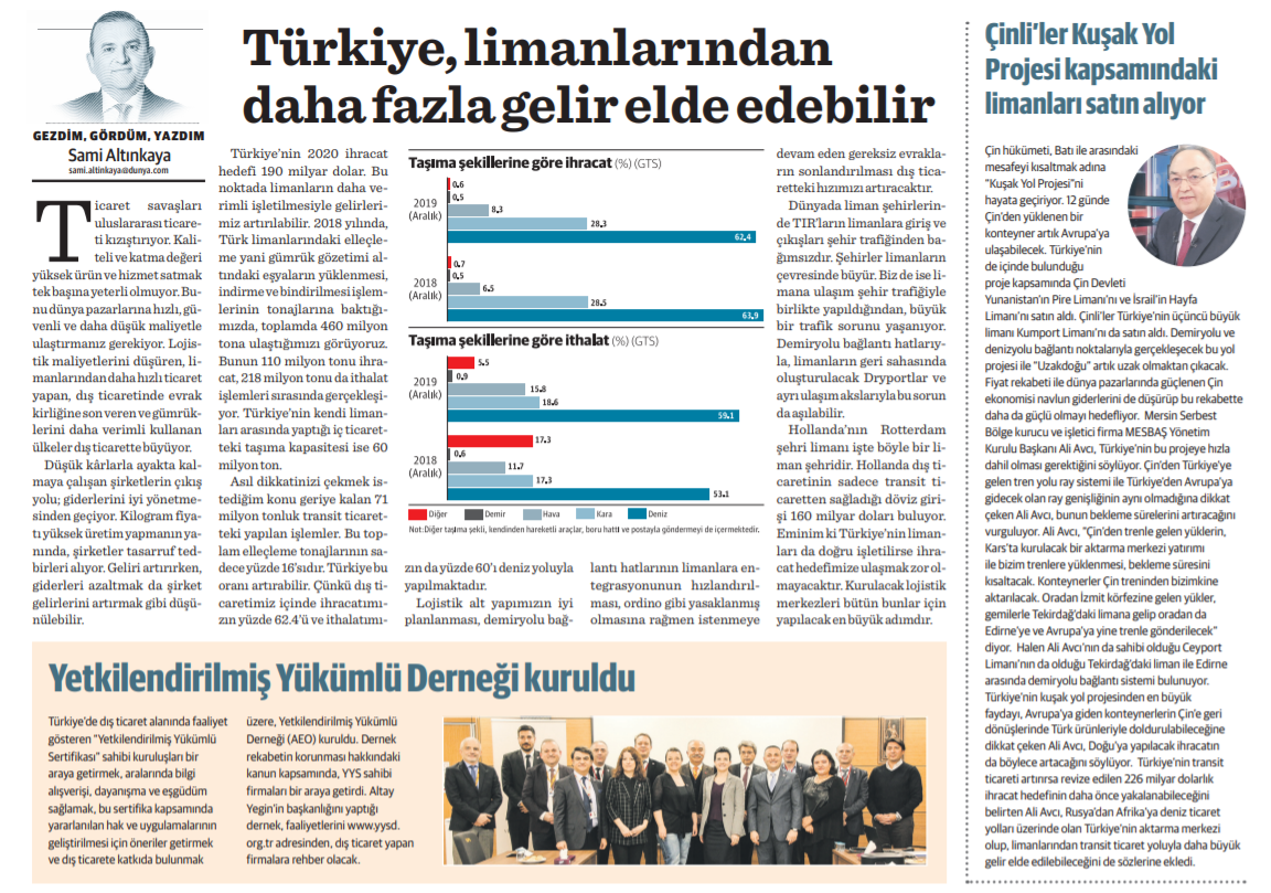 We took place in Dünya Newspaper