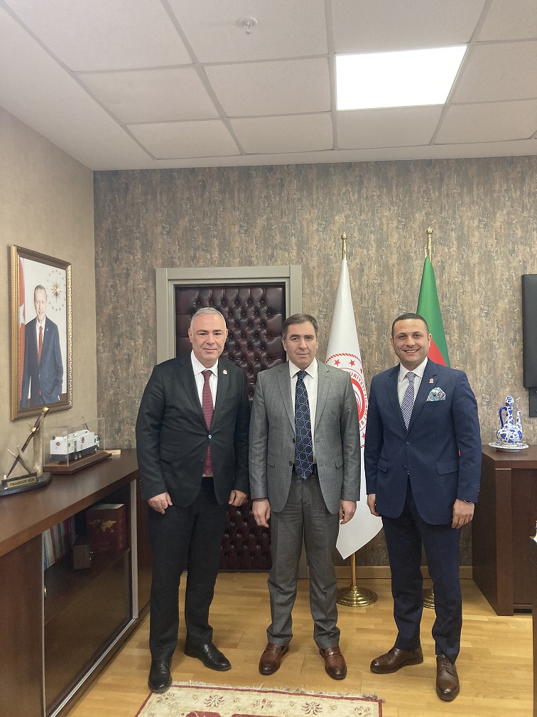 The Chairman of the Board of Directors of our Association Mr. Mehmet Altay Yegin and Deputy Chairman Mr. Ömer YÜRÜ visited the General Manager of Customs Protection Mr. Murat Yaman at his office.