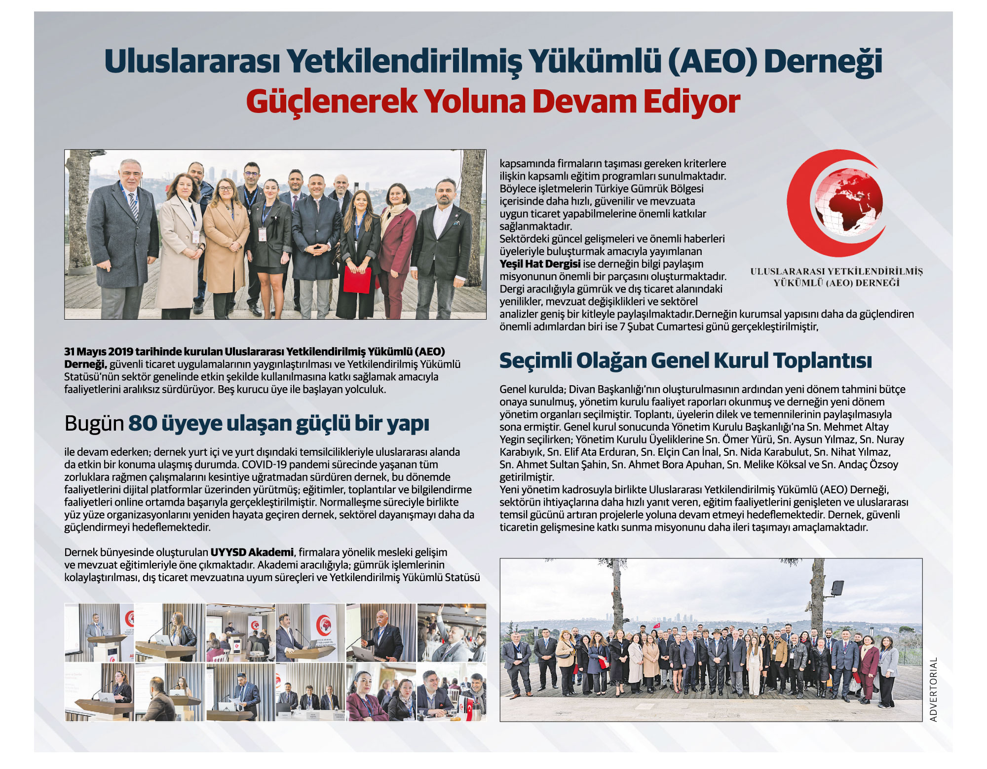 Uluslararası Yetkilendirilmiş Yükümlü (AEO) Derneği Güçlenerek Yoluna Devam Ediyor!